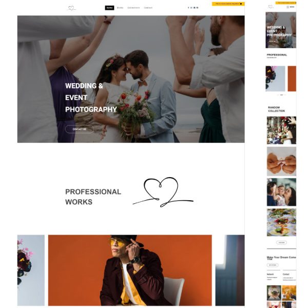 Ιστοσελίδα για wedding and event photographer | One Page Websites